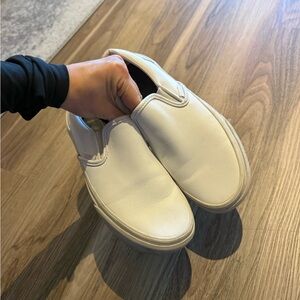 Vans Classic White Slip-On Shoes leather